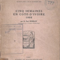 Cinq semaines en Côte d&#039;Ivoire